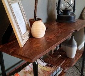 repurposed pallet and pipe side table, painted furniture, pallet, repurposing upcycling, woodworking projects