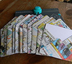 making envelopes from recycled paper, crafts, repurposing upcycling