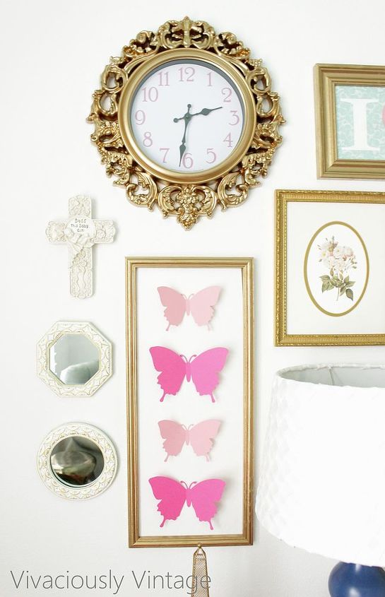 girly thrifted gold frame gallery wall, bedroom ideas, crafts, painted furniture, repurposing upcycling, wall decor