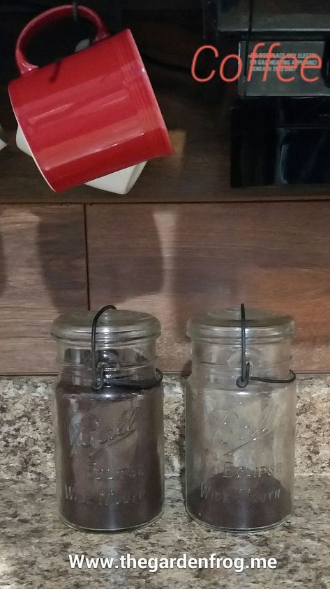 kitchen tip for coffee storage using antique ball jars, mason jars, repurposing upcycling, storage ideas