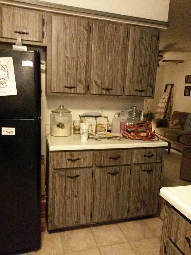 What Would You Do With These Fake Barn Wood Cabinets Hometalk