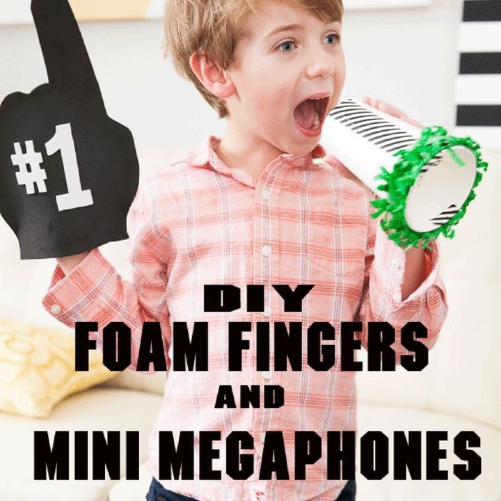 fiesta superbowl dedos de espuma y mini megfono manualidades para nios