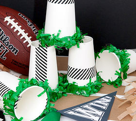 superbowl party foam fingers and mini megaphone kid crafts, crafts, repurposing upcycling