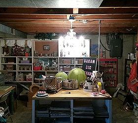q help with my craft room, basement ideas, craft rooms, home improvement, This is the open ceiling How to cover on the cheap is the question