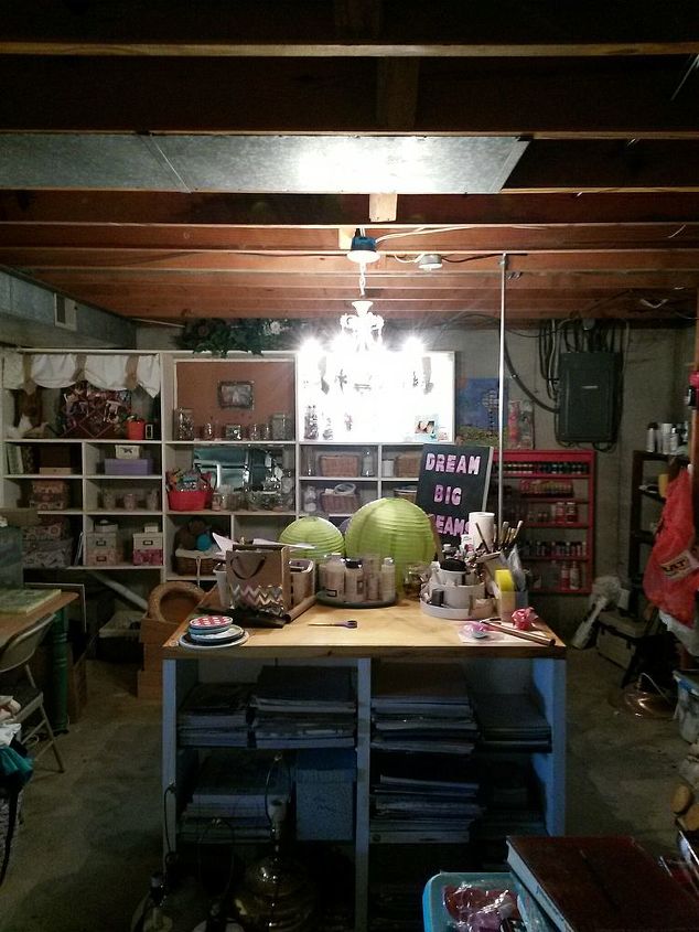 q help with my craft room, basement ideas, craft rooms, home improvement, This is the open ceiling How to cover on the cheap is the question