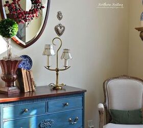 new vignette on the blue chest, painted furniture