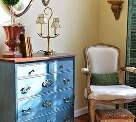 new vignette on the blue chest, painted furniture
