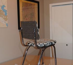 mid century chrome kitchen chair upstyle, home decor, kitchen design, repurposing upcycling, reupholster