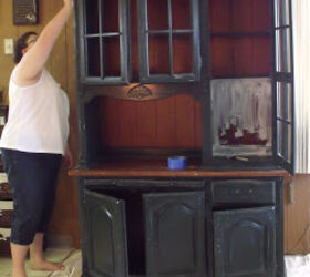 repainted hutch in white, how to, painted furniture, Before