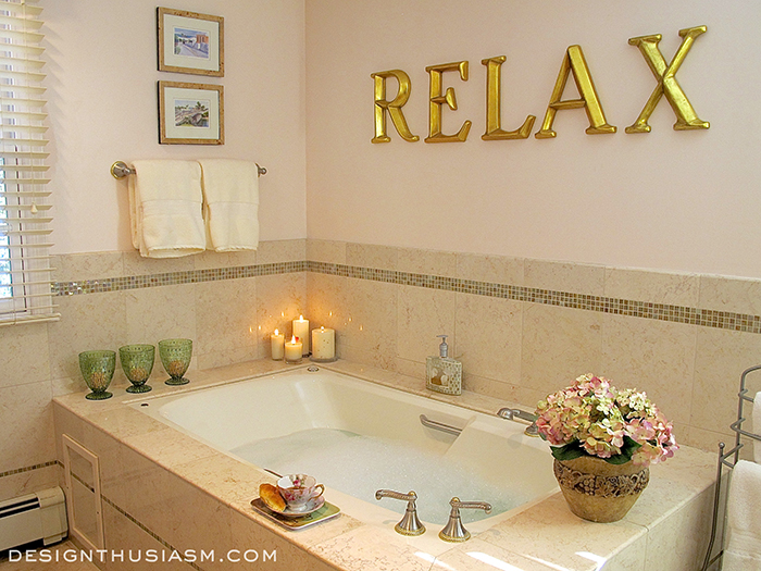 um banho mestre relaxante