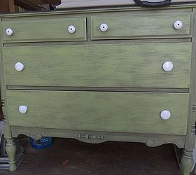 vintage dresser turned into bar height table, outdoor living, painted furniture