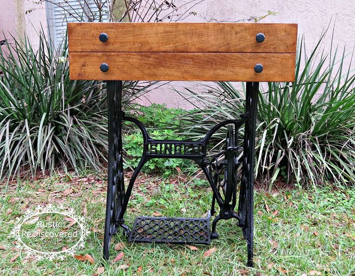 singer sewing machine base storage table, painted furniture, repurposing upcycling, storage ideas