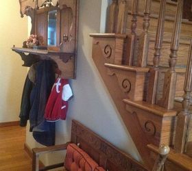 repurposing an antique pump organ hutch into a coat rack, foyer, how to, painted furniture, repurposing upcycling, woodworking projects