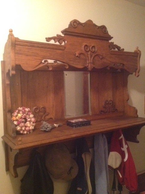 repurposing an antique pump organ hutch into a coat rack, foyer, how to, painted furniture, repurposing upcycling, woodworking projects