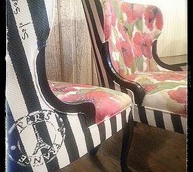 see how she saved these disgusting old velvet chairs, chalk paint, painted furniture, reupholster