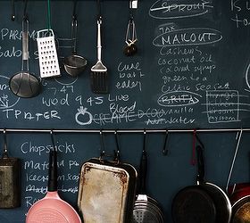 q adding an industrial look to a kitchen with a chalkboard, chalkboard paint, kitchen design, painting, Is it impossible Love the multi functioning here but this would mean my pots are no where near stove and behind kitchen table