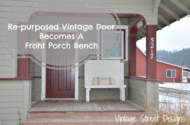 re purposed vintage door to a front porch bench, diy, doors, outdoor furniture