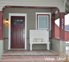 Re-purposed Vintage Door To A Front Porch Bench