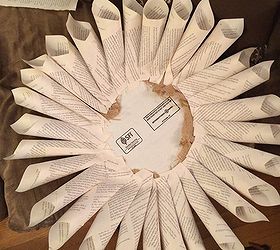 diy upcycle book page flower wreath wall hanging