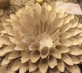diy upcycle book page flower wreath wall hanging