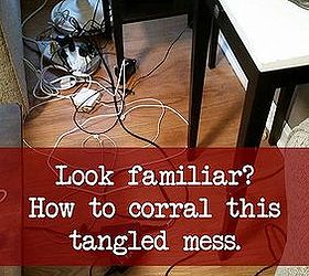 hide cord clutter using repurposed nightstands, organizing, painted furniture, repurposing upcycling