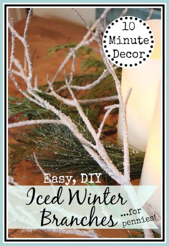 an easy inexpensive icy branches winter arrangement, crafts, how to, repurposing upcycling