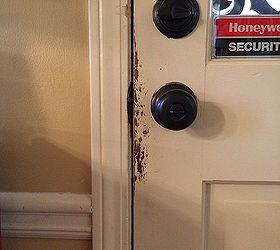 how to prevent paint coming off door, doors, painting, Here is the door going into the kitchen It gets the most use Now it is starting on other doors as well Yikes