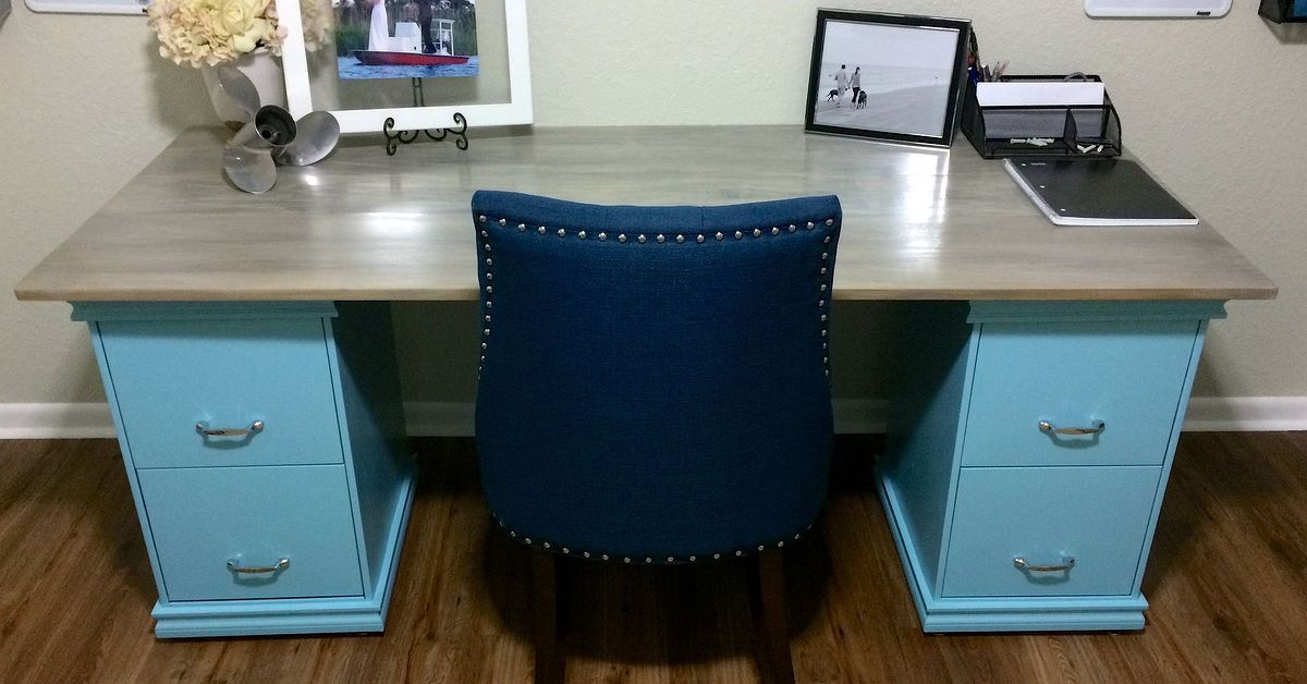 DIY Filing Cabinet Desk Hometalk