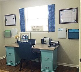 diy filing cabinet desk, diy, home decor, home office, painted furniture