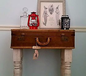 repurposed vintage suitcase to storage table, diy, painted furniture, repurposing upcycling, shabby chic, storage ideas