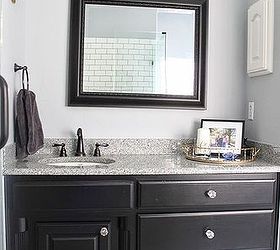master bath remodel, bathroom ideas, home improvement, Black his and her vanities for the master