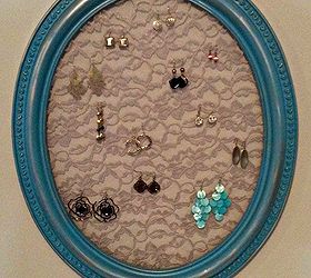 pretty lacy earring organizer, bedroom ideas, crafts, diy, how to, organizing, wall decor
