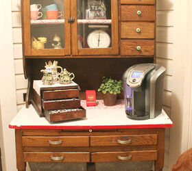 transform an antique cabinet into a coffee bar, kitchen cabinets, kitchen design, repurposing upcycling, storage ideas
