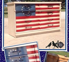 they had the best idea for this wavy dresser rescue, painted furniture, patriotic decor ideas, seasonal holiday decor