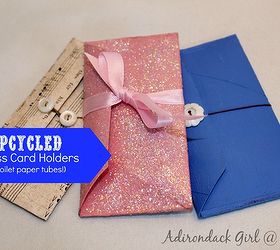 up cycled tp tube business card holders, crafts, how to, repurposing upcycling
