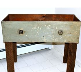 repurposed old drawer to rustic side table, how to, painted furniture, repurposing upcycling, rustic furniture, woodworking projects