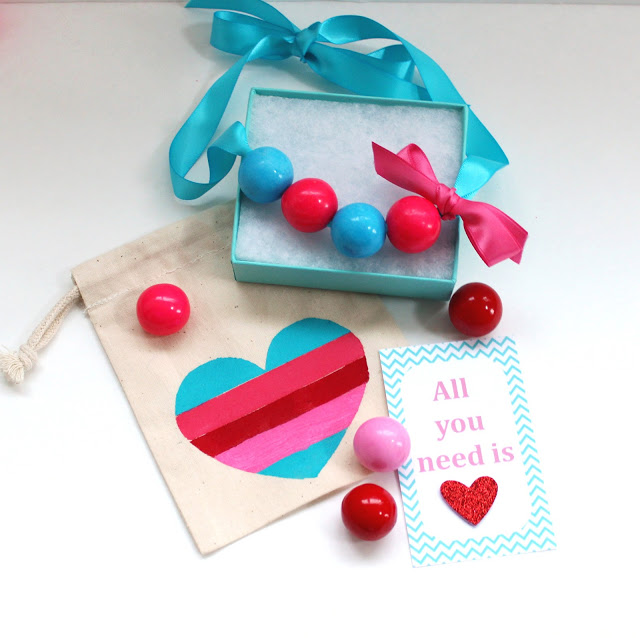 diy girl s bubble gum necklace for valentine s day, crafts, how to, seasonal holiday decor, valentines day ideas