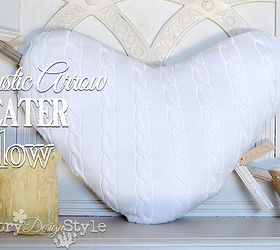sweater heart pillow with rustic arrow stabbed through, crafts, reupholster