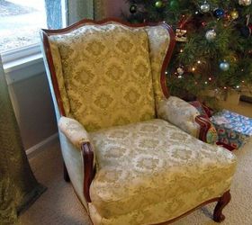 no sew wingback chair re upholster, painted furniture, reupholster