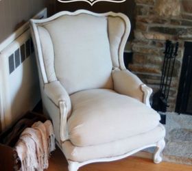 no sew wingback chair re upholster, painted furniture, reupholster