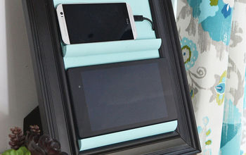 A Counter Top Charging Station & Tablet Holder From a Picture Frame