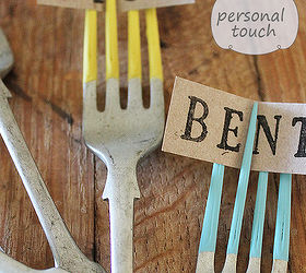 vintage fork name tags, chalk paint, crafts, dining room ideas, how to, repurposing upcycling