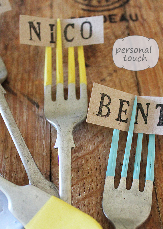 vintage fork name tags, chalk paint, crafts, dining room ideas, how to, repurposing upcycling