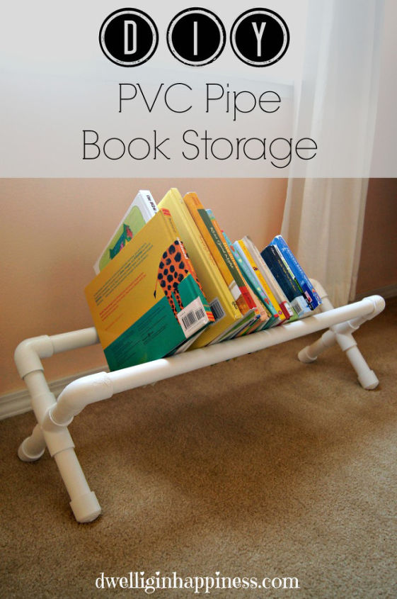 diy pvc pipe book storage, crafts, repurposing upcycling, storage ideas