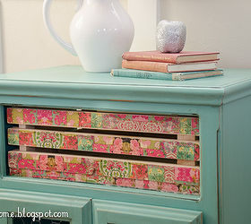 old tv stand gets a makeover you d never expect, decoupage, painted furniture, repurposing upcycling, woodworking projects