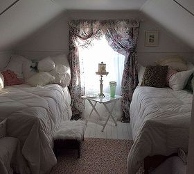 q white bedroom in the attic, bedroom ideas, window treatments, Half attic finished do you think it is overkill