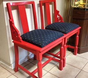 repurposed old unused and dirty chairs to cool bench, After