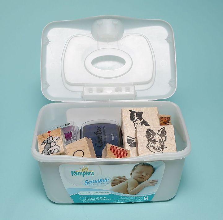 organizing with diaper wipe containers, crafts, organizing, repurposing upcycling, storage ideas