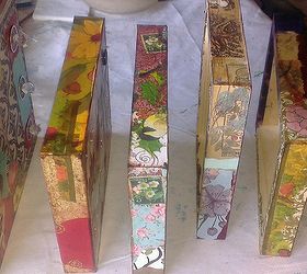 mixed media on artist panel, crafts, decoupage, wall decor, Side View