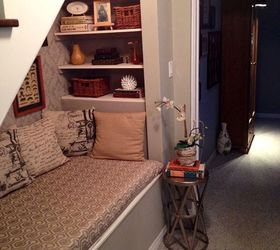 under the stairs book nook, basement ideas, home improvement, repurposing upcycling, shelving ideas, stairs